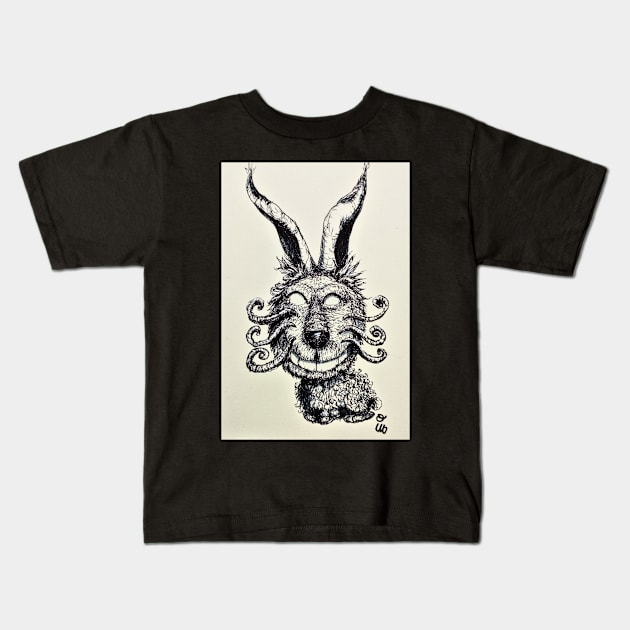 Wierd Silly Rabbit Art Kids T-Shirt by IVNK